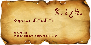 Kopcsa Ádám névjegykártya